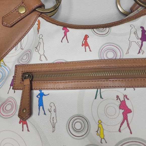 Junior Drake Love JD White Leather Novelty Print Shoulder Bag - Picture 7 of 15